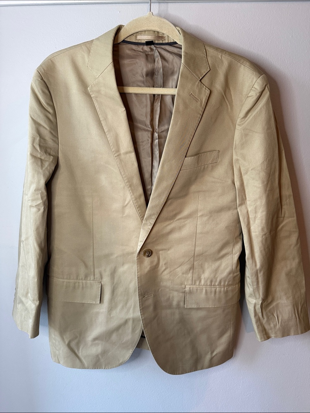 NWT J. Crew Men's Light Tan Single-Breasted Blazer